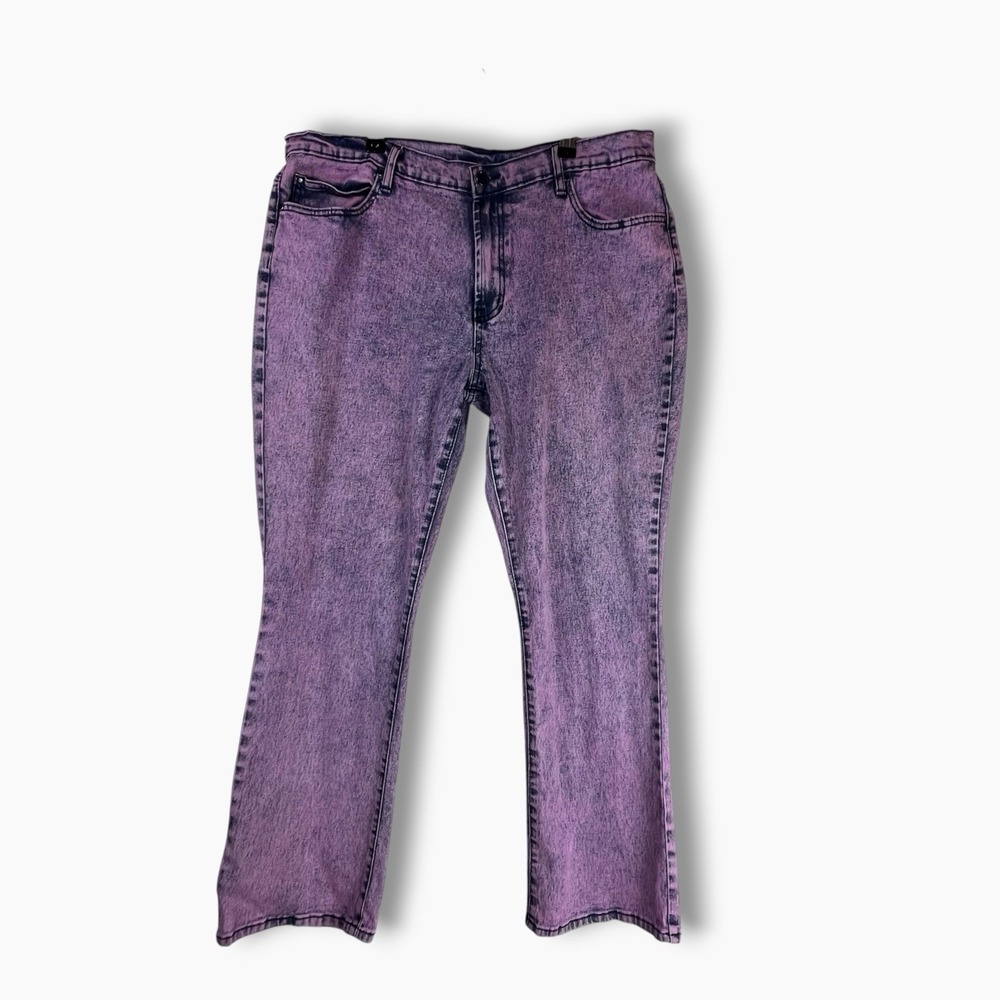 Vintage Y2K Diane Gilman DG2 Purple Acid Washed Stretch Jeans 18 W Straight